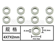 HG P601 Parts-Bearing Parts-Ball bearing(8pcs) Parts-4x7x12mm-W04006,HG P601 RC Truck Parts 6x6 1/10 Parts 